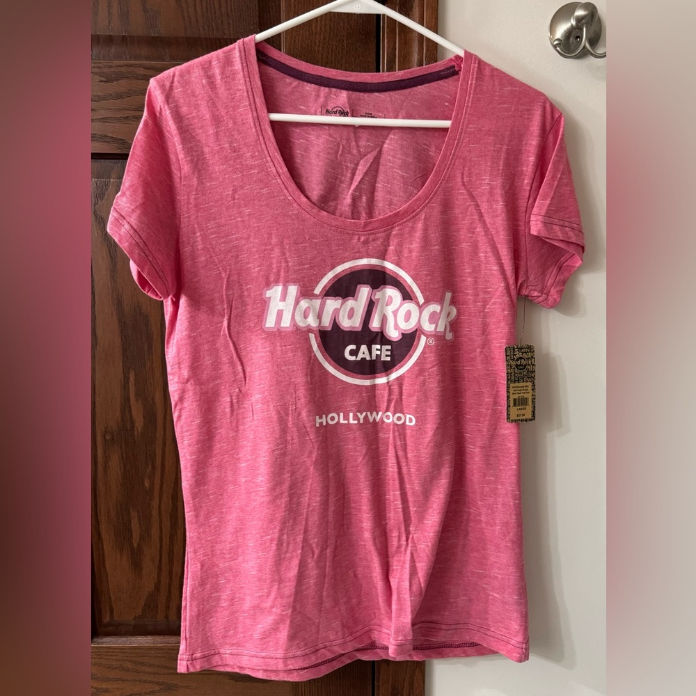 NWT Hard Rock Cafe Pink Women's Top LARGE